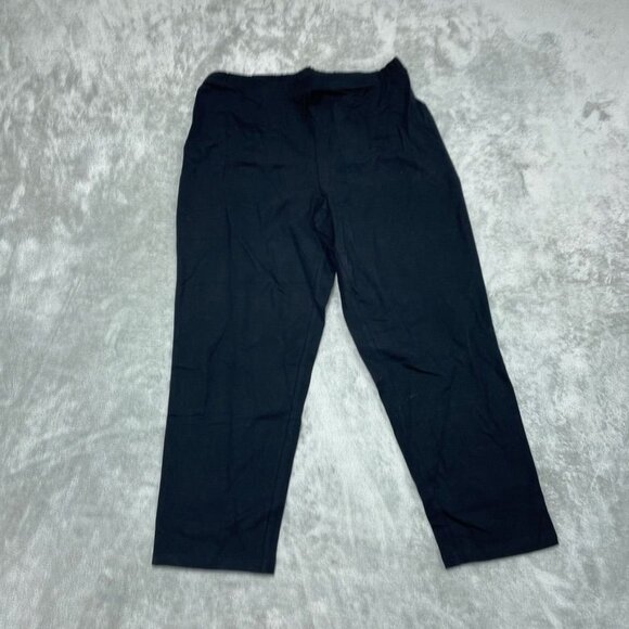 Women With Control Black Elastic Waist Pants Size LP Made In Vietnam a0356 - Picture 1 of 10